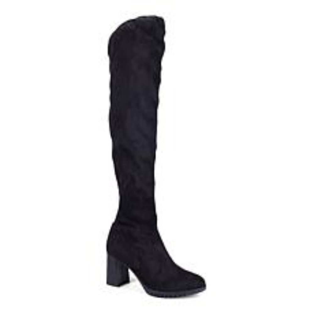 Ron White $545 Fabia Stretch Faux Suede Over-the-Knee Fashion Boot Onyx Eu 38